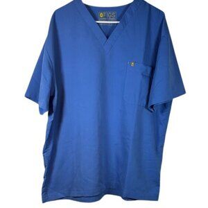 FIGS Leon Blue VNeck Surgeon Pharmacist Doctor Nurse Cargo Scrub Sz XL EUC #5686